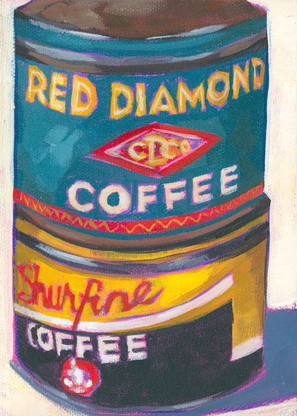 Art Print: "Red Diamond & Shurfine" Coffee Cans