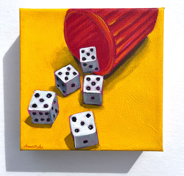 "5 Yahtzee" Acrylic Painting