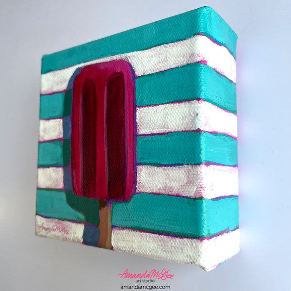 "Berry Popsicle" Acrylic Painting