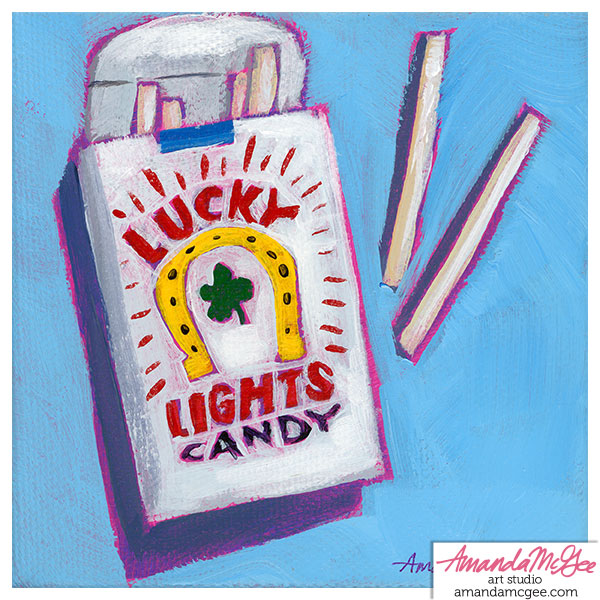 lucky lights cigarettes Art Print: 