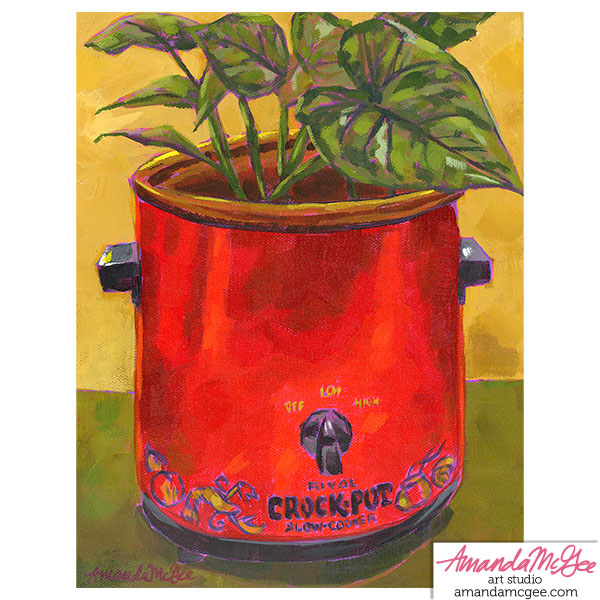 Art Print: "Crock Potted Plant"