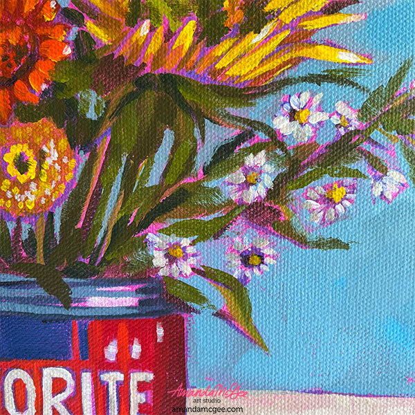 "Flavorite Coffee Bouquet" Acrylic Painting