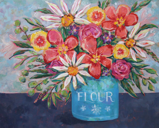"Flour Bouquet" Acrylic Painting