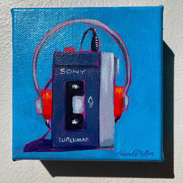 "Headphones" Retro Acrylic Painting