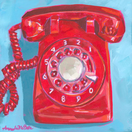 "Hello Operator" Rotary Telephone Acrylic Painting