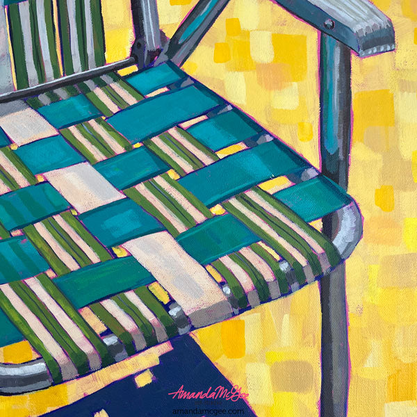 "Lawn Chair Memories" Acrylic Painting