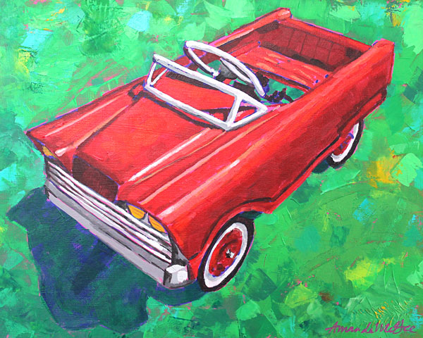 Art Print: Vintage Pedal Car "Lil Red Vette"