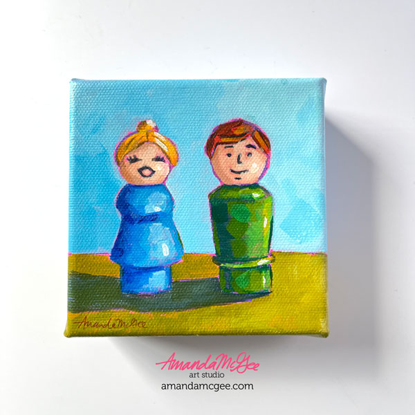 Custom Acrylic Painting: Little People