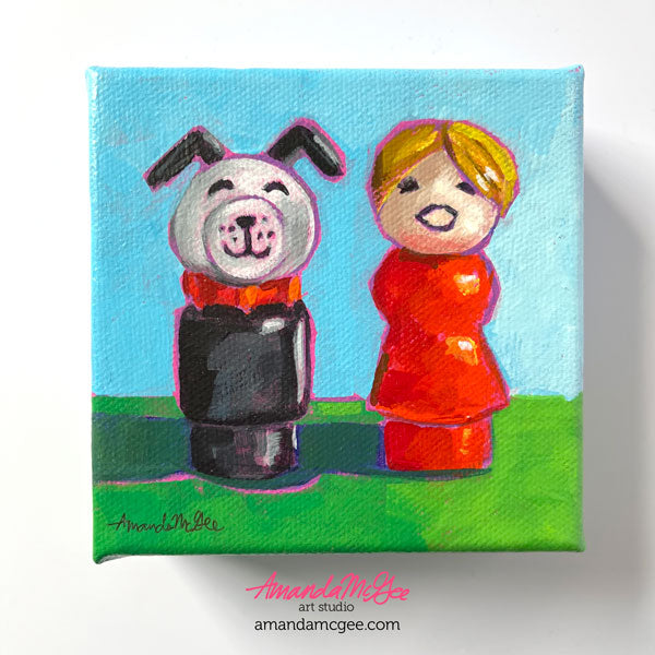 Custom Acrylic Painting: Little People