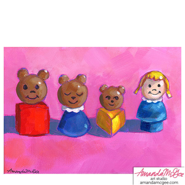 Art Print: "Goldilocks & The 3 Bears"