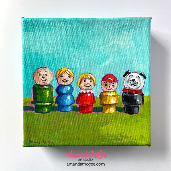 Custom Acrylic Painting: Little People
