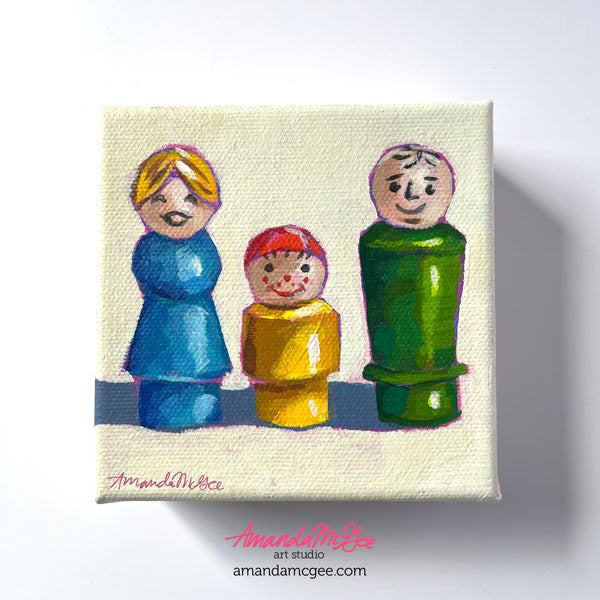 Custom Acrylic Painting: Little People