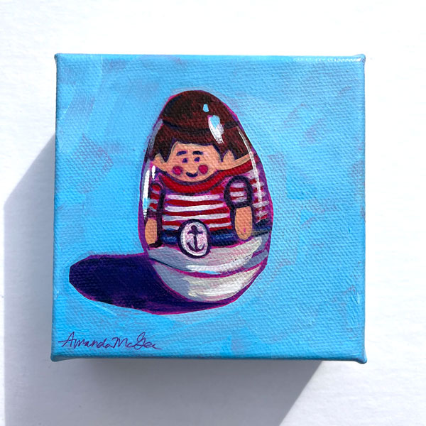 "Sailor Weeble" Acrylic Painting