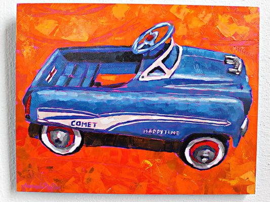 "Happytime Comet" Vintage Pedal Car Acrylic Painting