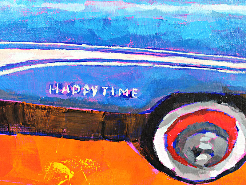 "Happytime Comet" Vintage Pedal Car Acrylic Painting