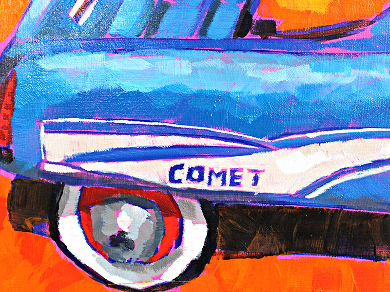 "Happytime Comet" Vintage Pedal Car Acrylic Painting
