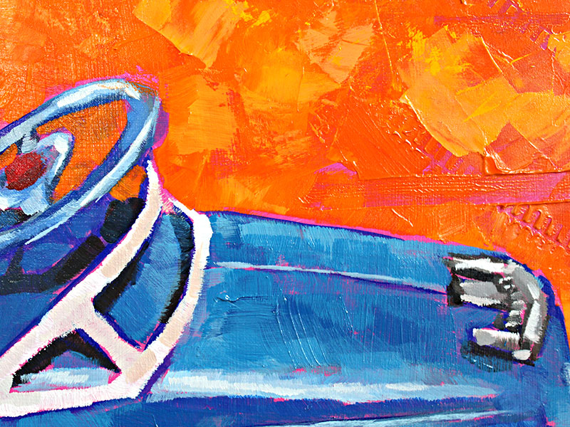 "Happytime Comet" Vintage Pedal Car Acrylic Painting
