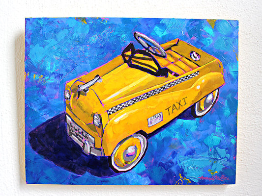 "Lil Taxi" Vintage Pedal Car Acrylic Painting