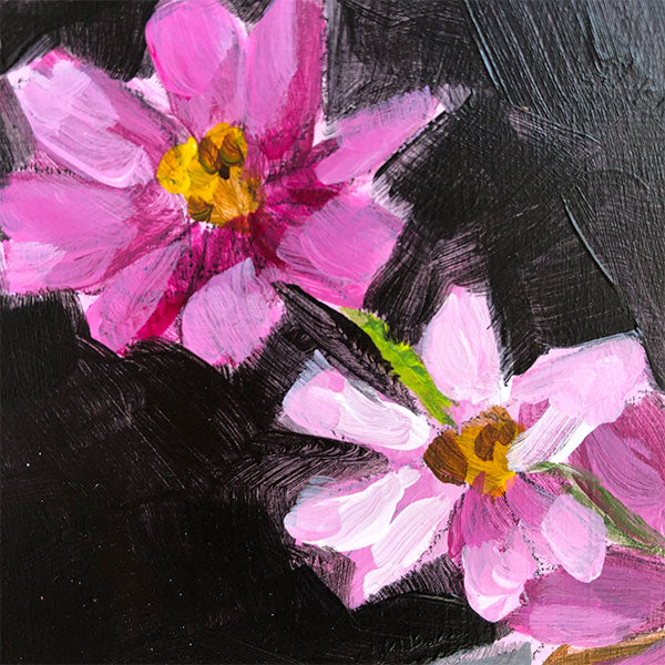 "Autumn Cosmos" Acrylic Painting