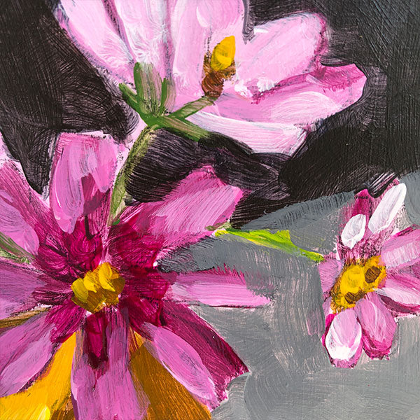"Autumn Cosmos" Acrylic Painting