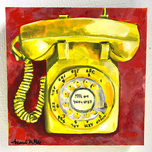 "Land Line" Rotary Telephone Acrylic Painting