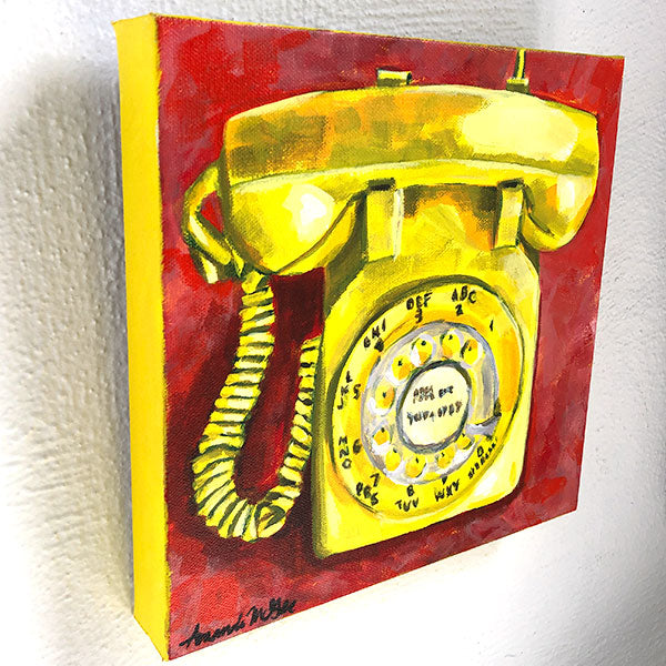 "Land Line" Rotary Telephone Acrylic Painting