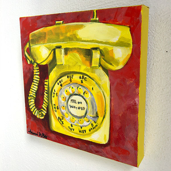 "Land Line" Rotary Telephone Acrylic Painting