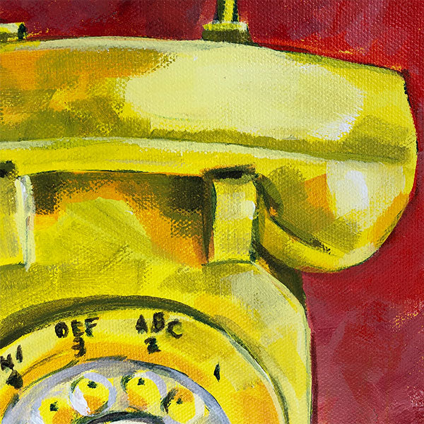 "Land Line" Rotary Telephone Acrylic Painting