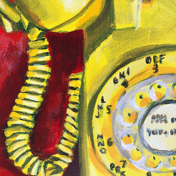 "Land Line" Rotary Telephone Acrylic Painting
