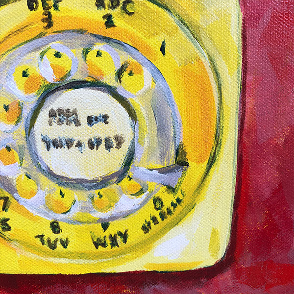 "Land Line" Rotary Telephone Acrylic Painting