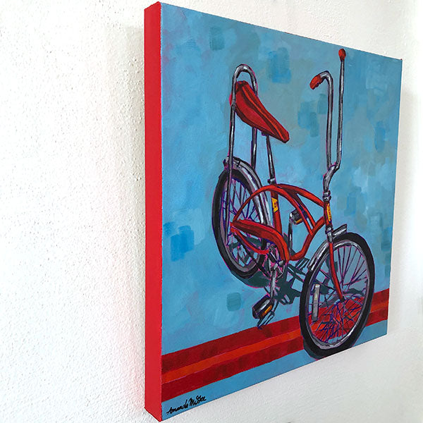 "Sidewalk Stunt Bike" Acrylic Painting