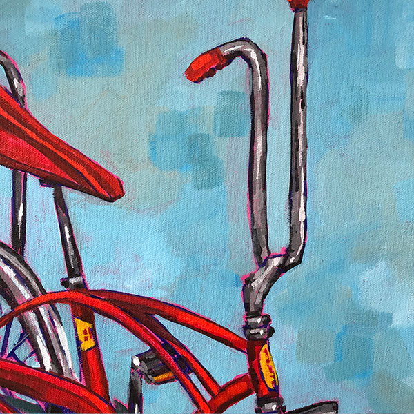 "Sidewalk Stunt Bike" Acrylic Painting