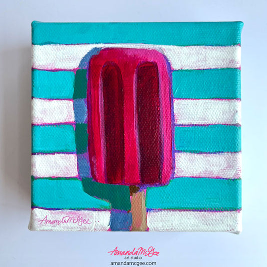 "Berry Popsicle" Acrylic Painting