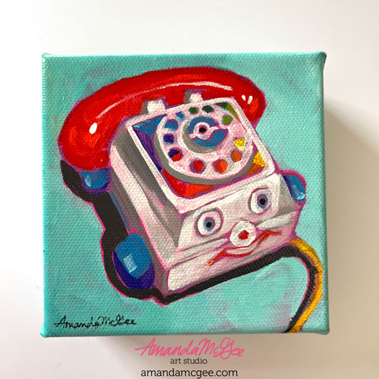 "Chatter Phone" Acrylic Painting