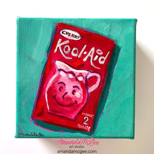 "Cherry Kool Aid" Acrylic Painting