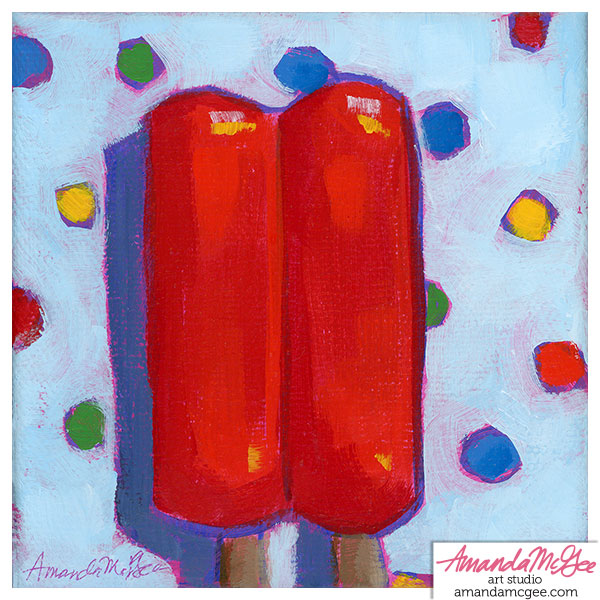 Art Print: "Cherry Popsicle"