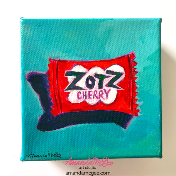 "Cherry Zotz" Acrylic Painting