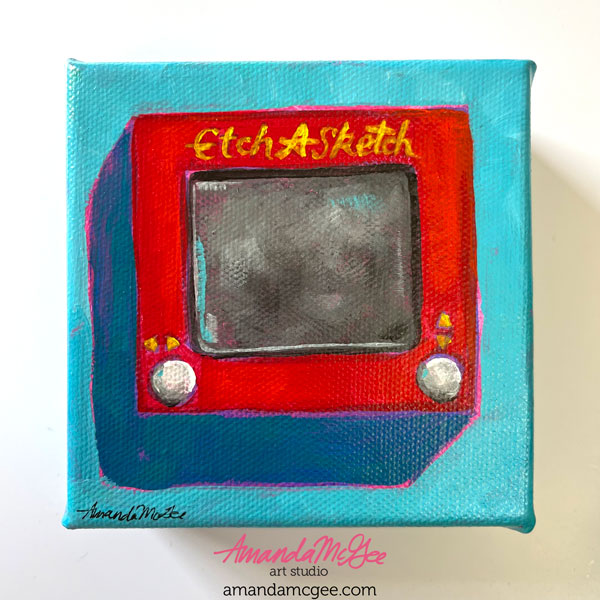 "Etchasketch" Acrylic Painting