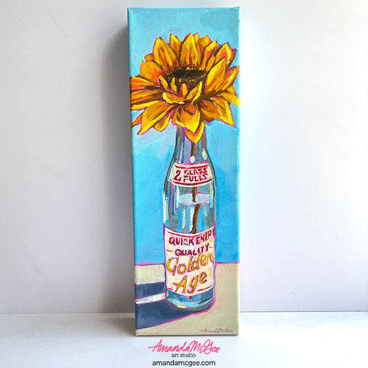 "Golden Age Sunflower" Acrylic Painting