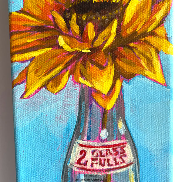 "Golden Age Sunflower" Acrylic Painting