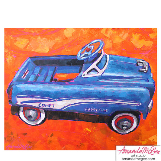 Art Print: Vintage Pedal Car "Happytime Comet"