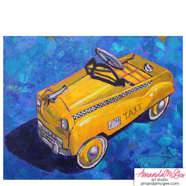 Art Print: Vintage Pedal Car "Lil Taxi"