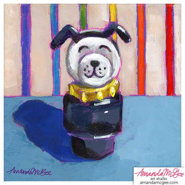 Art Print: "Little Dog Rainbow Stripe"