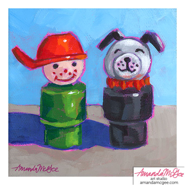 Art Print: "Little Pot Head & Dog"