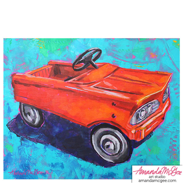 Art Print: Vintage Pedal Car "Peelin' Rubber"