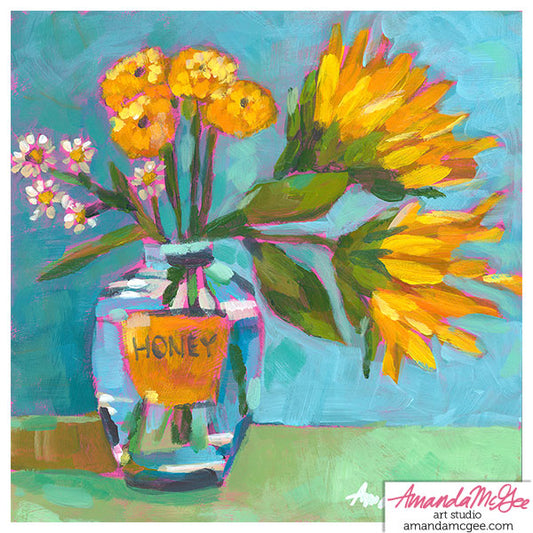 Art Print: "Sunny Honey Bouquet"