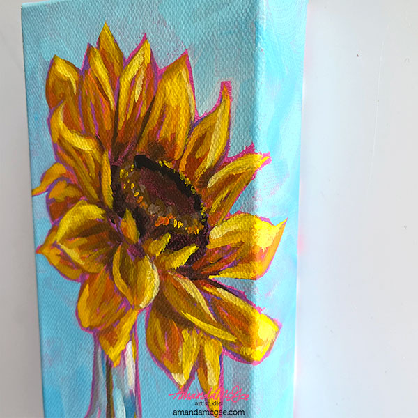 "Sun Rise Sunflower" Acrylic Painting