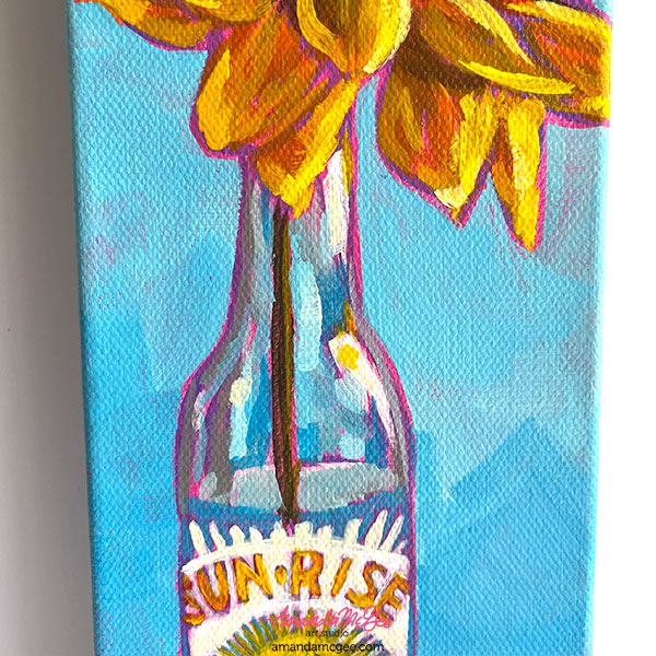 "Sun Rise Sunflower" Acrylic Painting