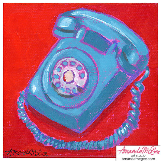 Art Print: "Tiny Blue Telephone"