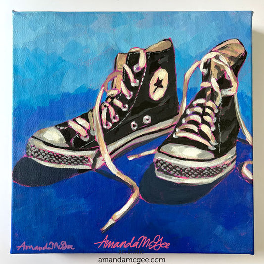 "What's Up Chuck?" Retro Sneakers Acrylic Painting